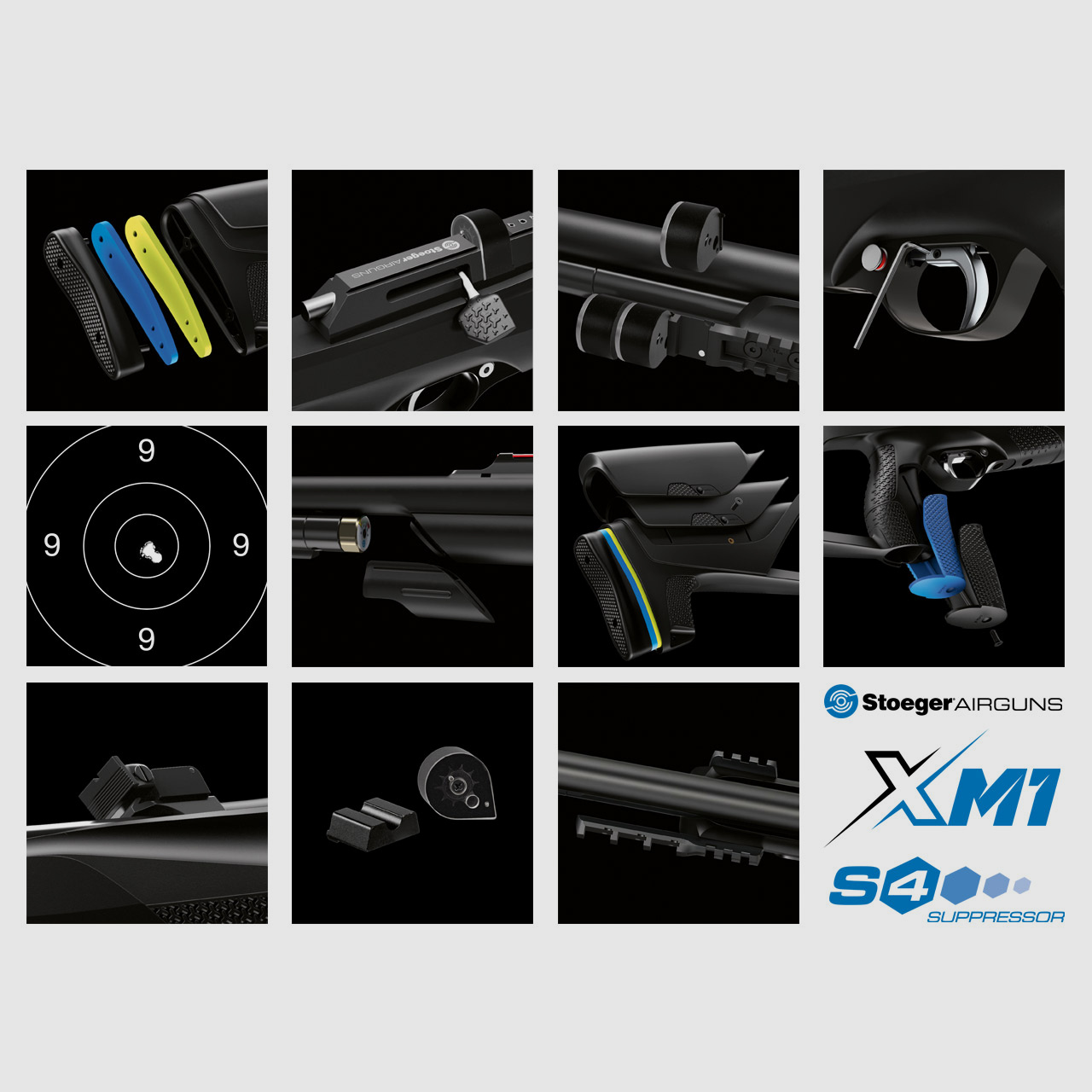 Pressluftgewehr STOEGER XM1 S4 Suppressor, Kunststoffschaft, SchalldĂ¤mpfer, Kaliber 5,5 mm (P18)