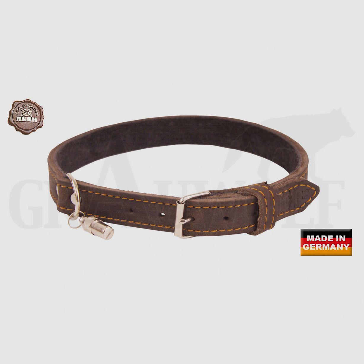 Collar AKAH Remachado de Cuero Aceitado Collar para Perros 55 cm