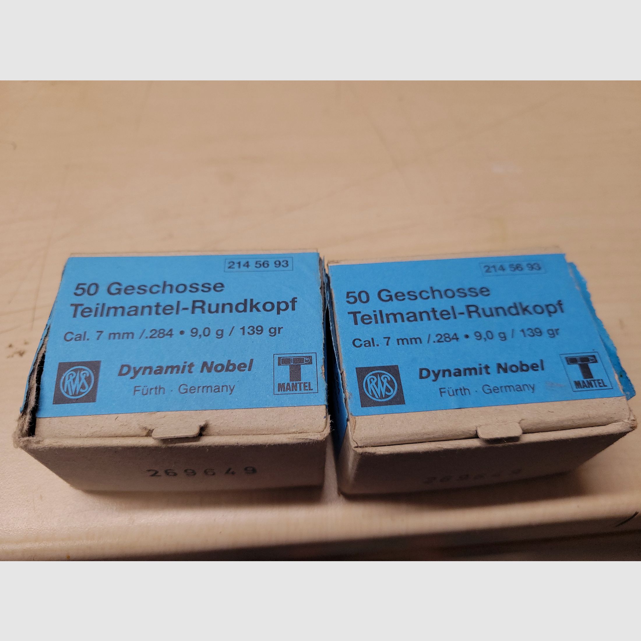 49 hulzen 7x64, rws, fabrieksnieuw, één partij. En 60 projectielen Rws.