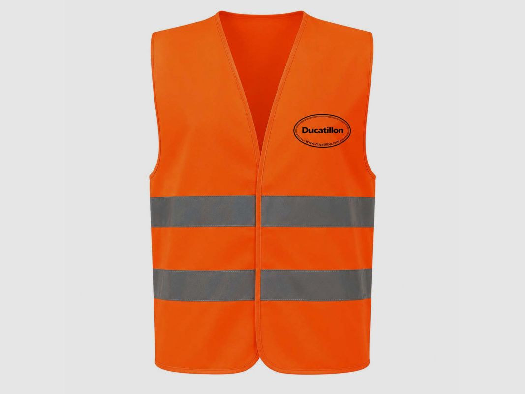 Leichtes orangefarbenes Polyester-Tracking-Weste mit Klettverschluss, Bild 6 von 6
