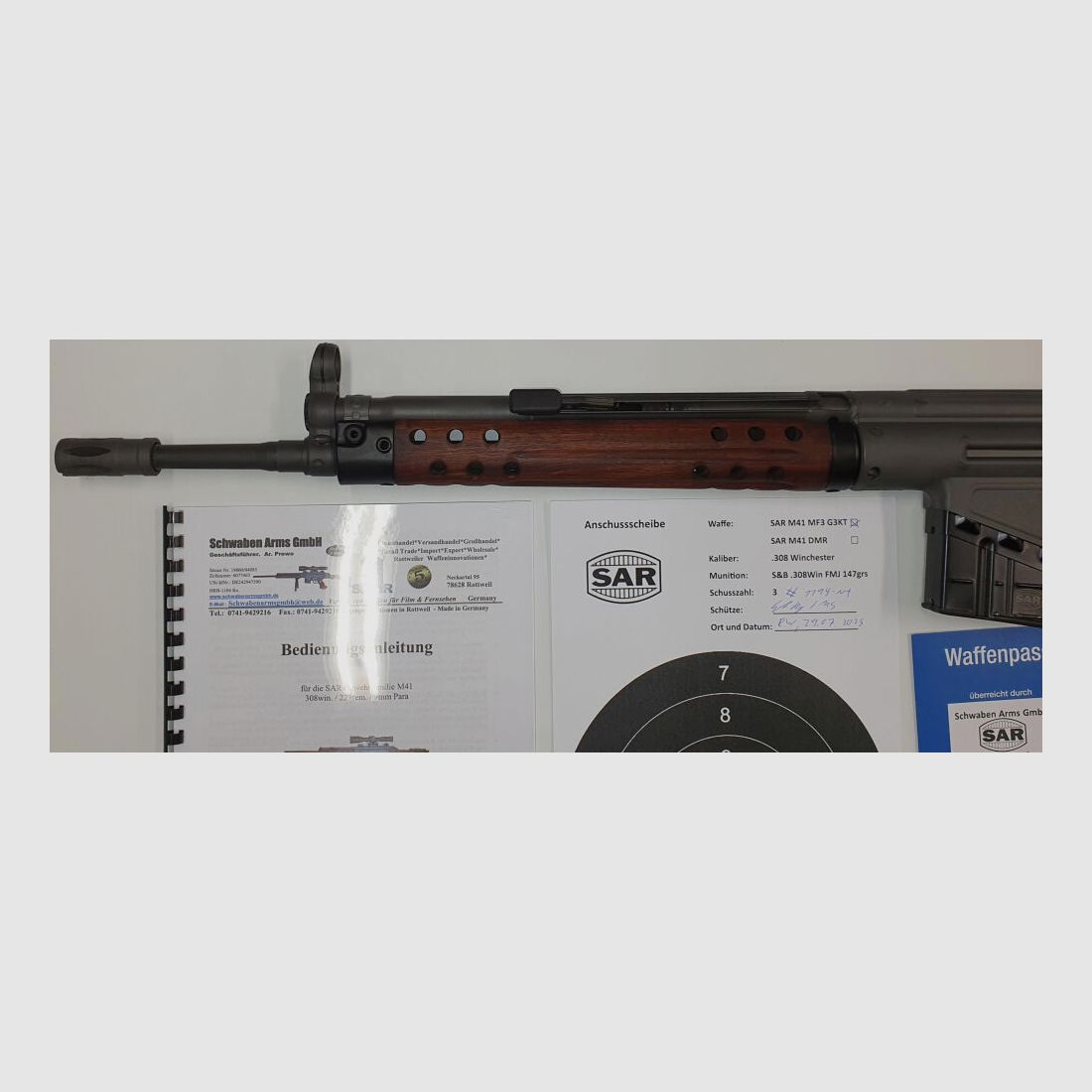 Swabian Arms GmbH semi-automatic rifle SAR M41 SPORTMATCH MF3 G3KT caliber 308win. - MADE IN GERMANY - similar to HK41/G3