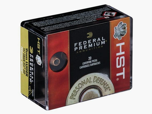 FEDERAL Pistolenmunition 9mm Luger HST2 /JHP 20 Stk     147grs