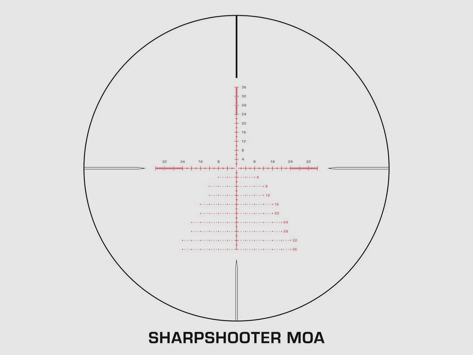 Swampfox Kentucky Long 2-12x44 FFP Präzisionszielfernrohr - Sharpshooter MOA-Leuchtabsehen