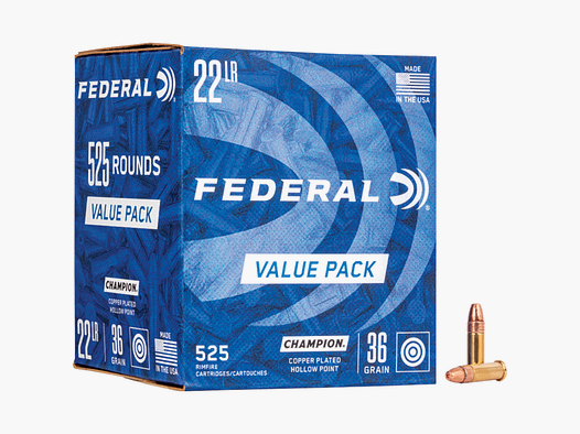 Federal .22Lr Hv 36Gr Hp Champion Cartridges