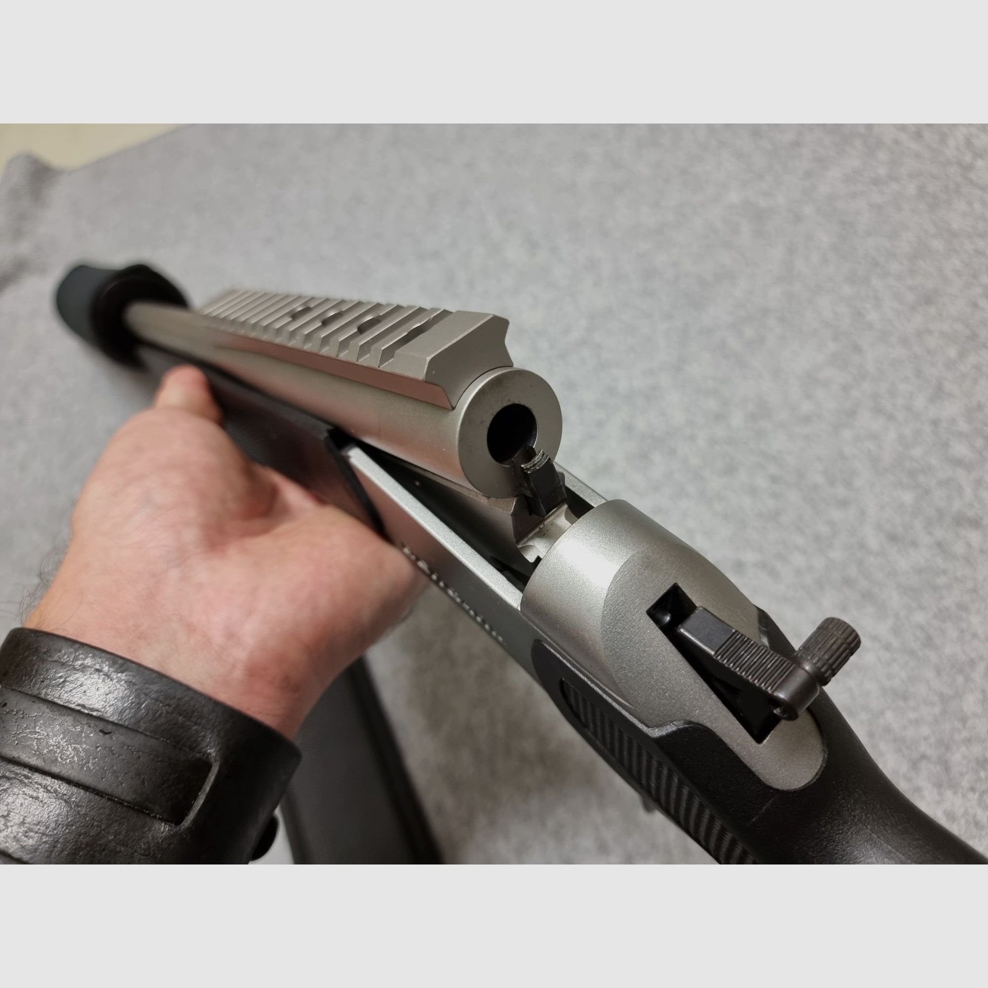 Bergara BA13 Stainless - .308 Winchester - Kipplaufbüchse - mit Stahlschiene, Neoprenriemen und Schafttasche