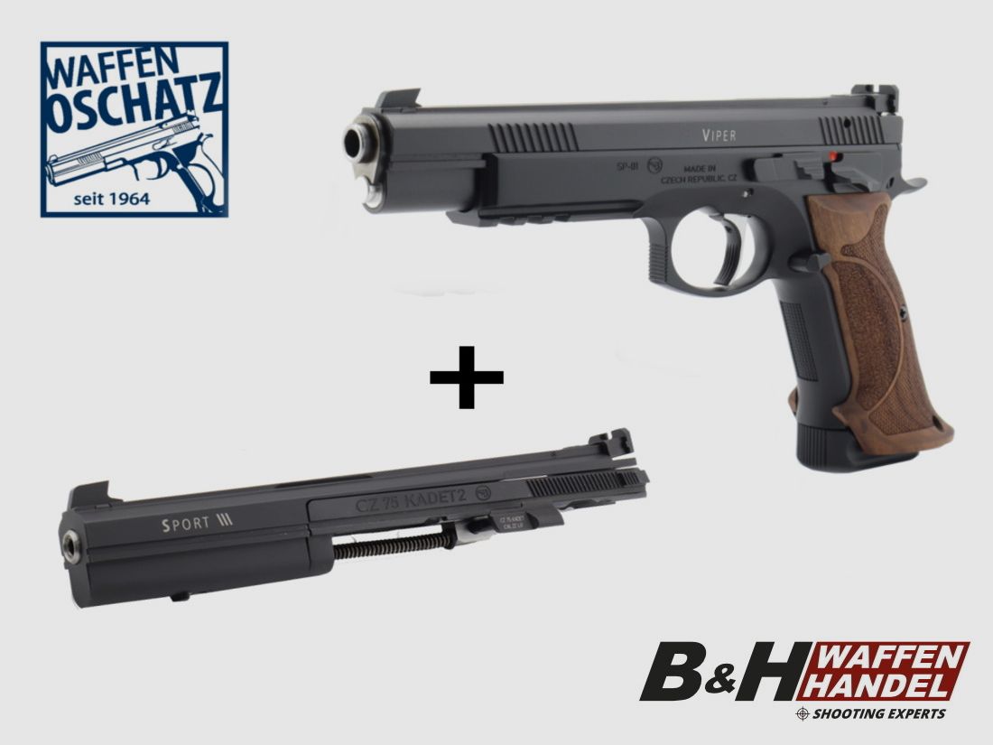  Waffen-Oschatz	 CZ Viper SA 9mm mit KK Wechselsystem Sport 3 und Nussbaum- Matchgriff