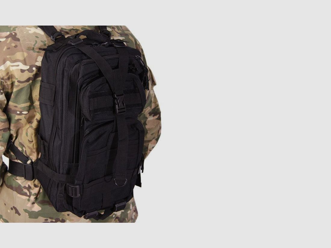 Schwarzer taktischer Kampfrucksack