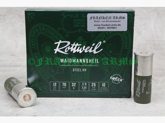 Rottweil Waidmannsheil Steel HV 12/70 3,25mm 10 piezas precios por volumen