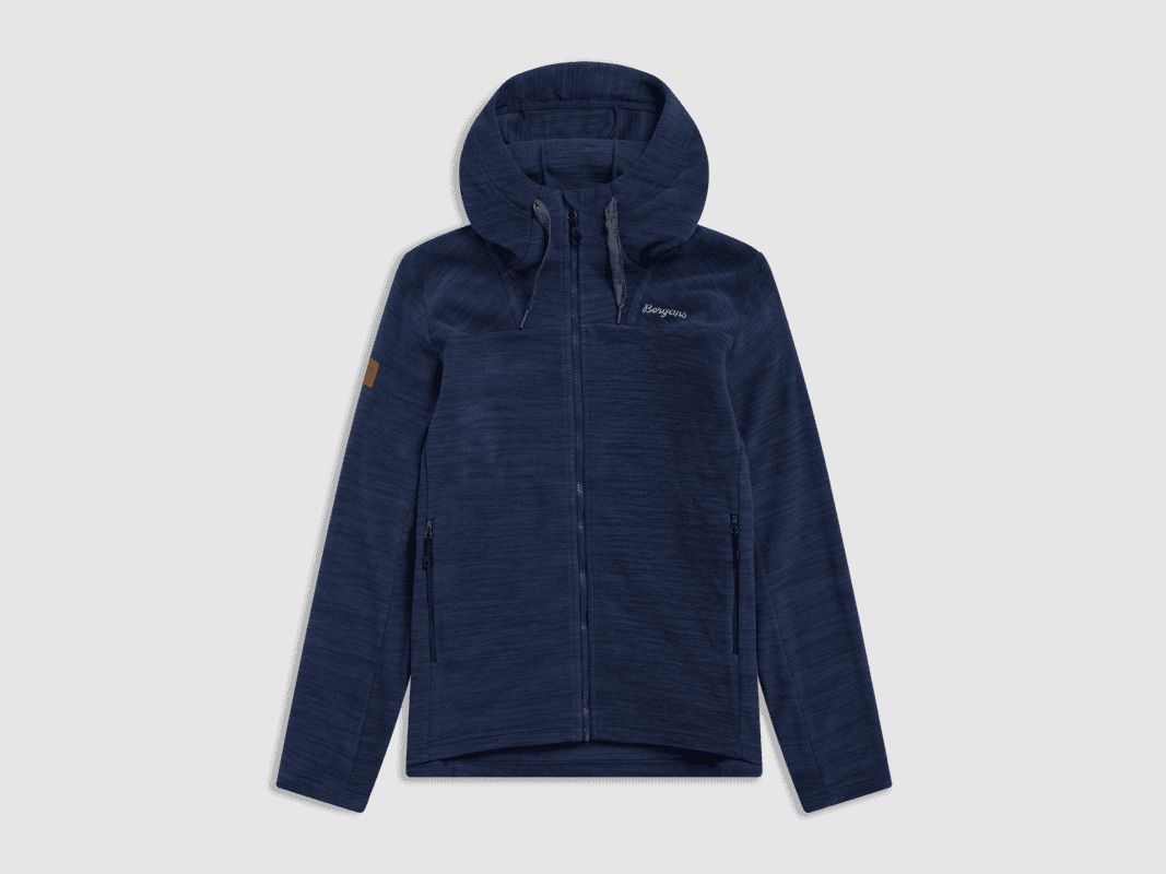 Bergans Hareid Fleece Hood Jacket Heren Marineblauw XXL
