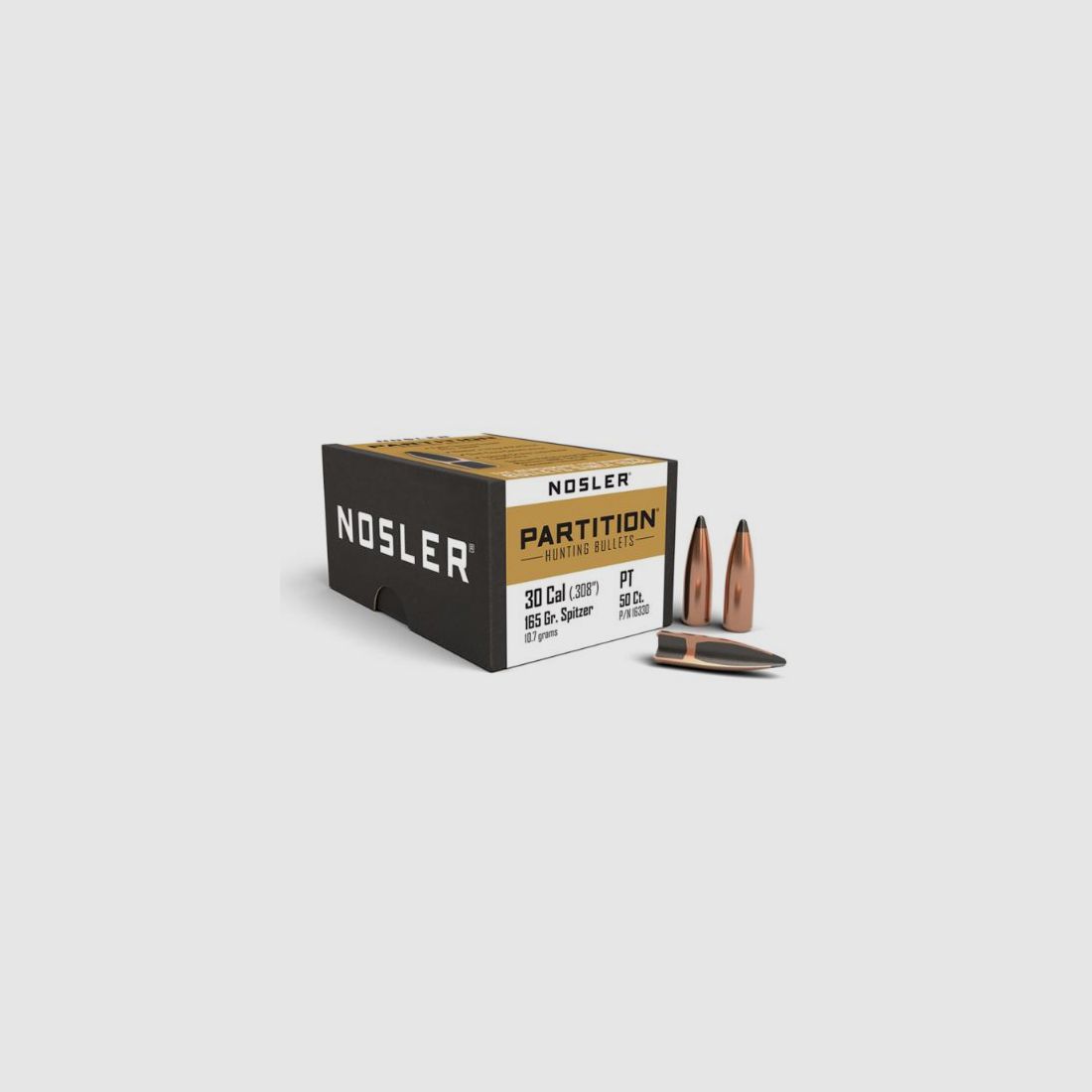 50 St. Nosler Jagdgeschosse Kal .30 / .308 Partition / 165 Grain #16630