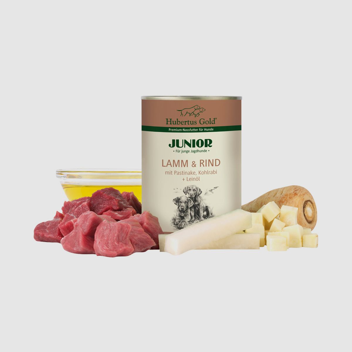 HUBERTUS GOLD Junior Agneau & Bœuf avec Panais, Chou-rave 400g