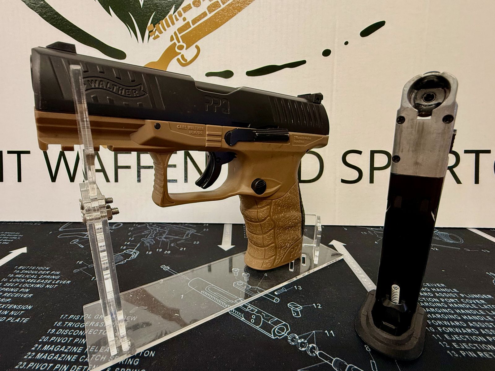 Walther PPQ M2 T4E Dark Earth Brown, caliber .43,, image 3 of 10