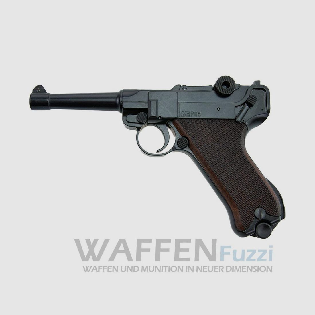 ME P08 Schreckschusswaffe 9mm brüniert mit Holzgriff