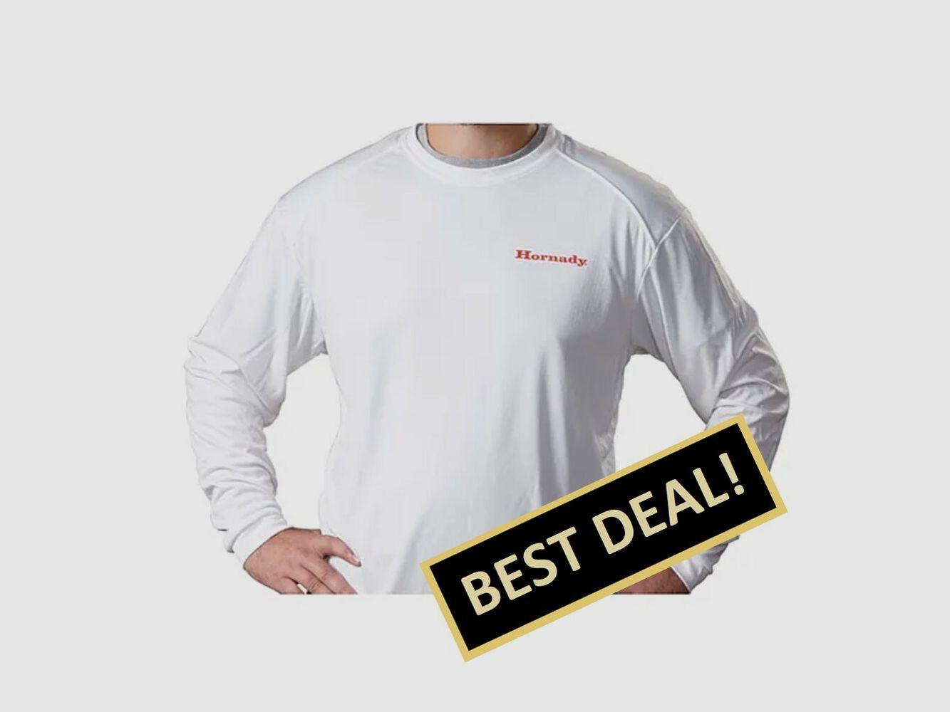 Hornady HORNADY long-sleeve shirt white/red HORNADY on front & red "H" on back size XXXL