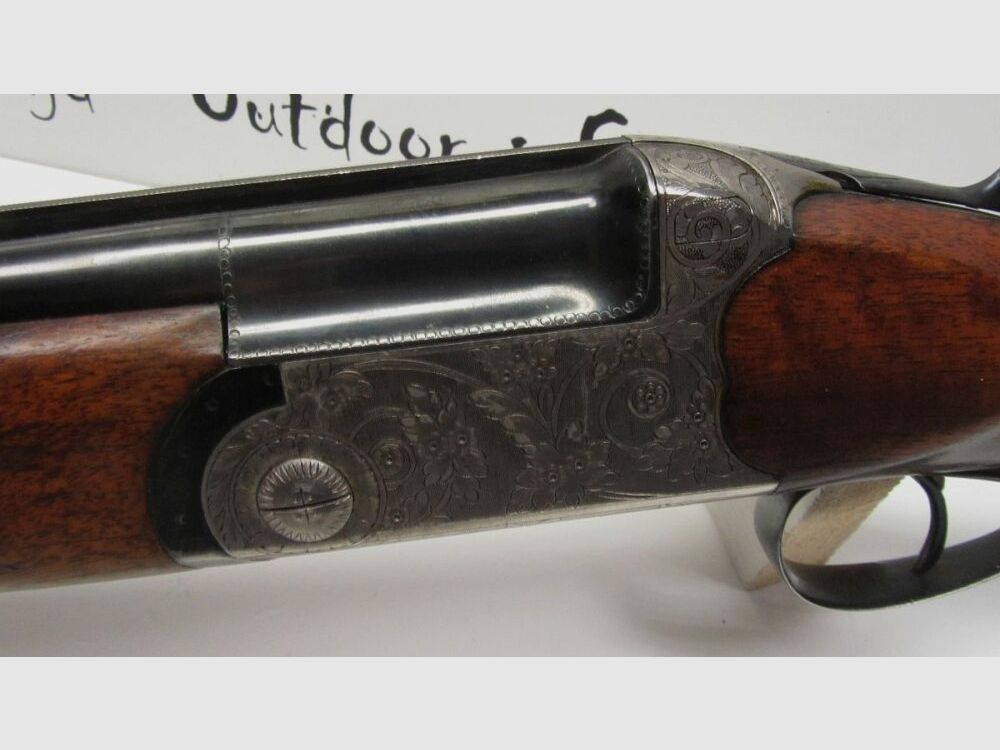 Bockdoppelflinte A.S.L. Italien Kal. 16/70, gravierte Basküle, Ejektor, Dop 16/70