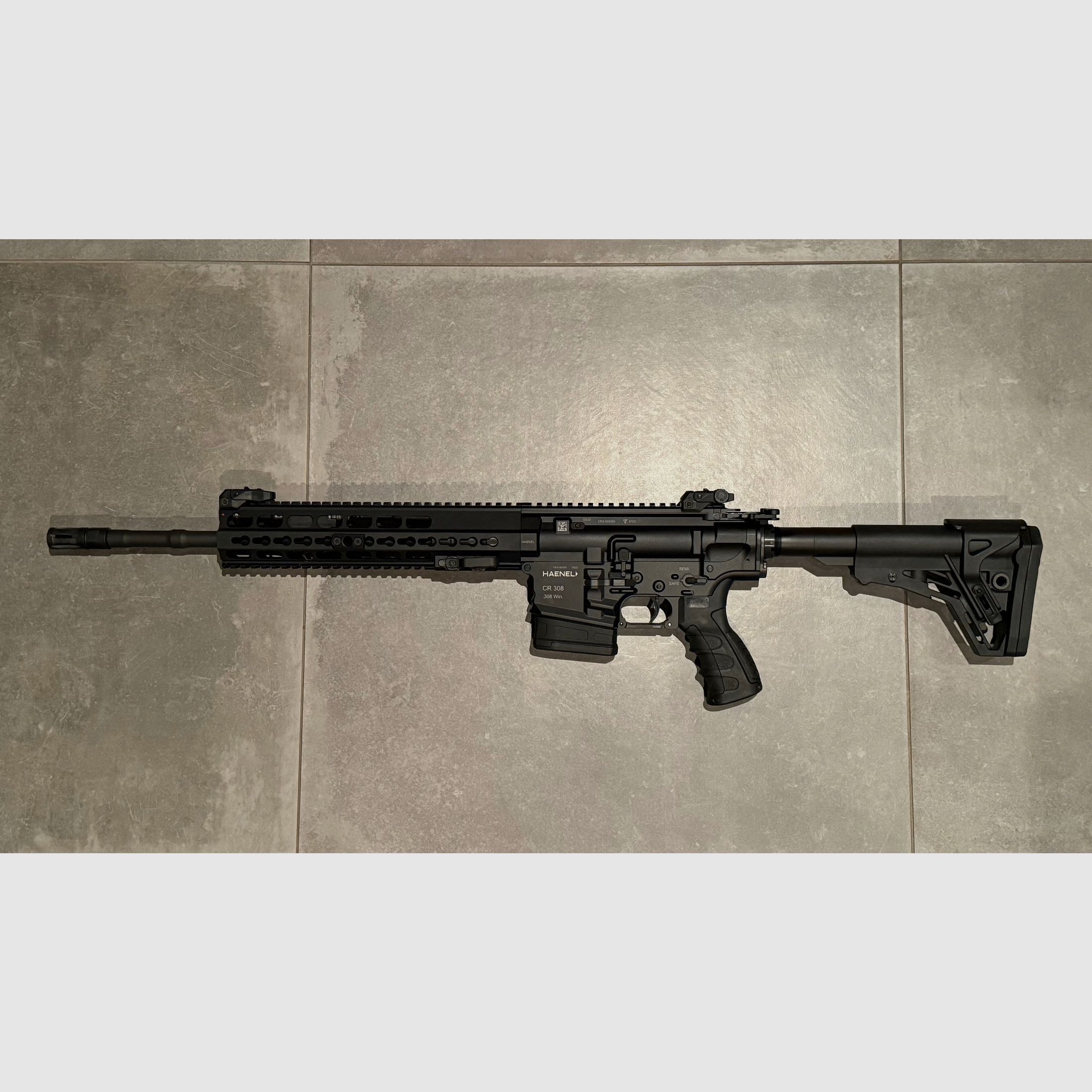 HAENEL CR308 schwarz 16,65" Lauf Direktabzug, max. 20 Schuß Gesamtleistung incl. B&T Schalldämpfer