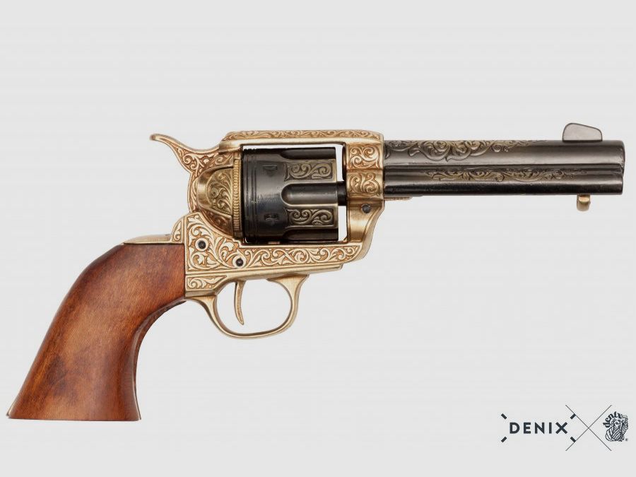 45er Peacemaker Colt, messingfarben Cowboy