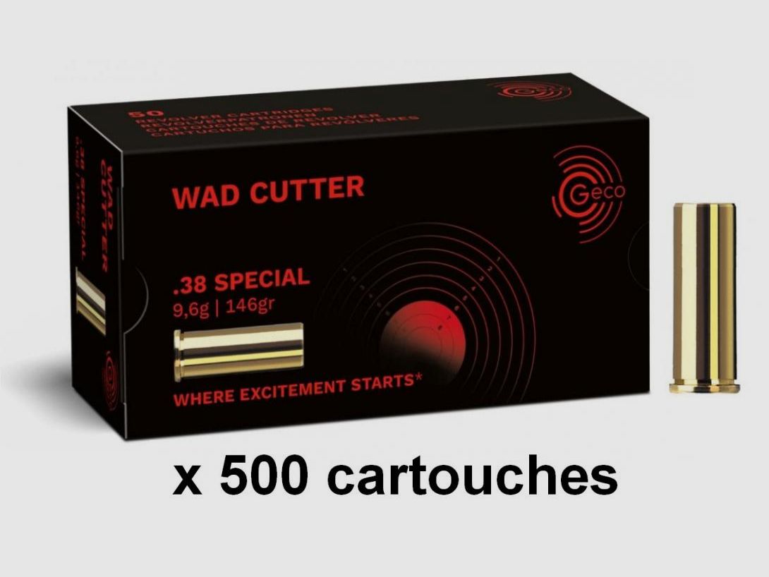 GECO MUNITION KALIBER .38 SPECIAL WAD CUTTER 146 GRS x 500, Bild 1 von 4