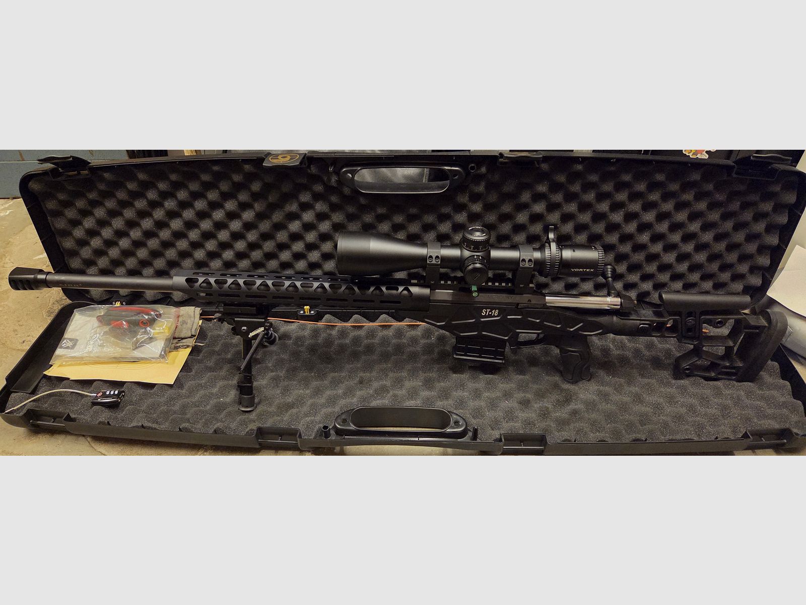 Sabatti ST18 Key-Mod + Vortex Strike Eagle 5-25x56 + Zweibein + Montage + Koffer Präzisionsgewehr .308Win - opt.Munition - Long Range Mercury ST 18