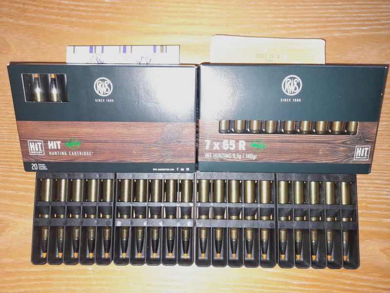 40 Jagdkugelpatronen Kal. 7x65 R RWS HIT HUNTING Green 9,1g / 140gr, NEU!