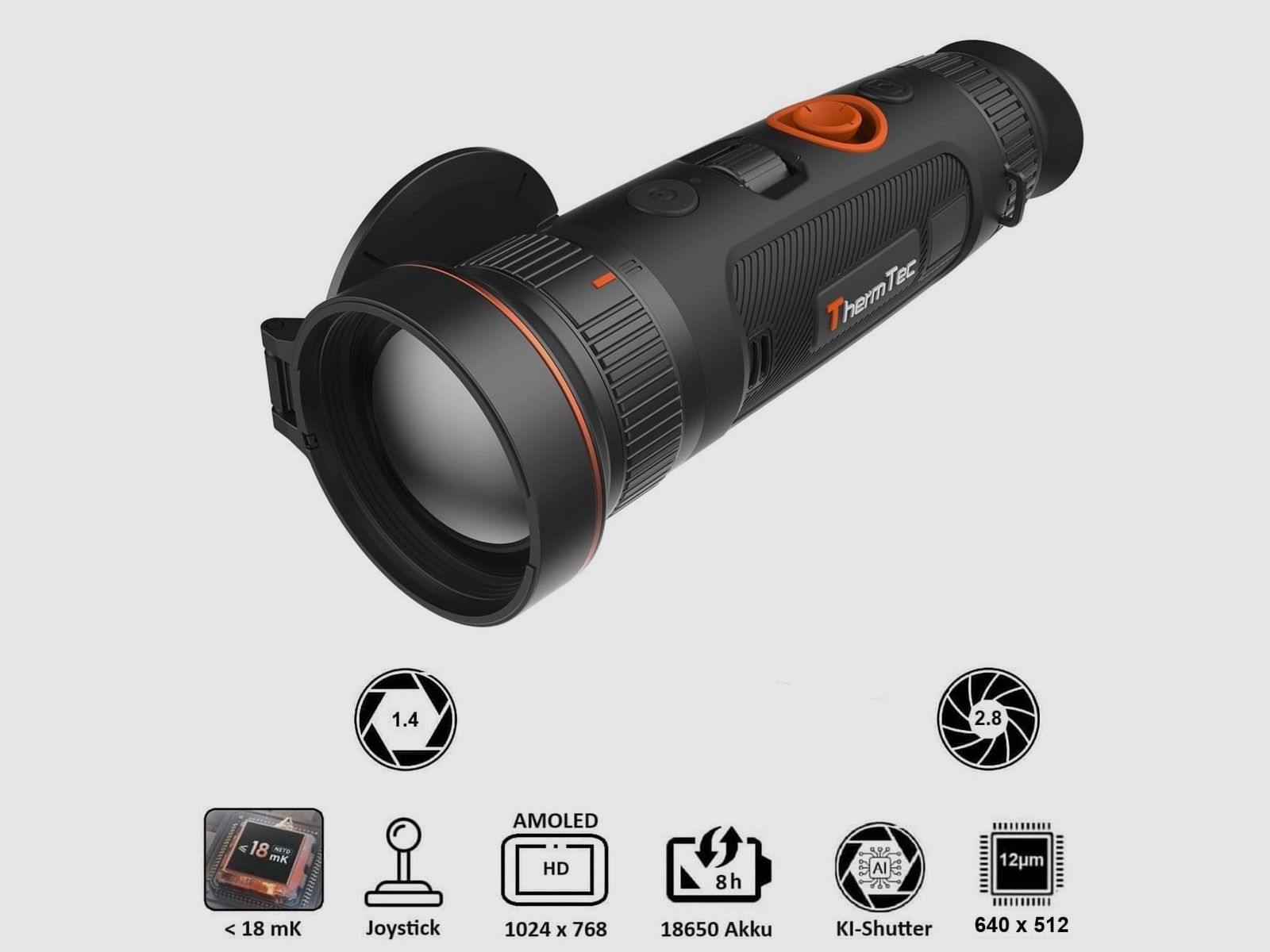 ThermTec WILD 650 D 25mm 50mm soczewka 640 x 512 pikseli 30,6 m i 15,4 m pole widzenia