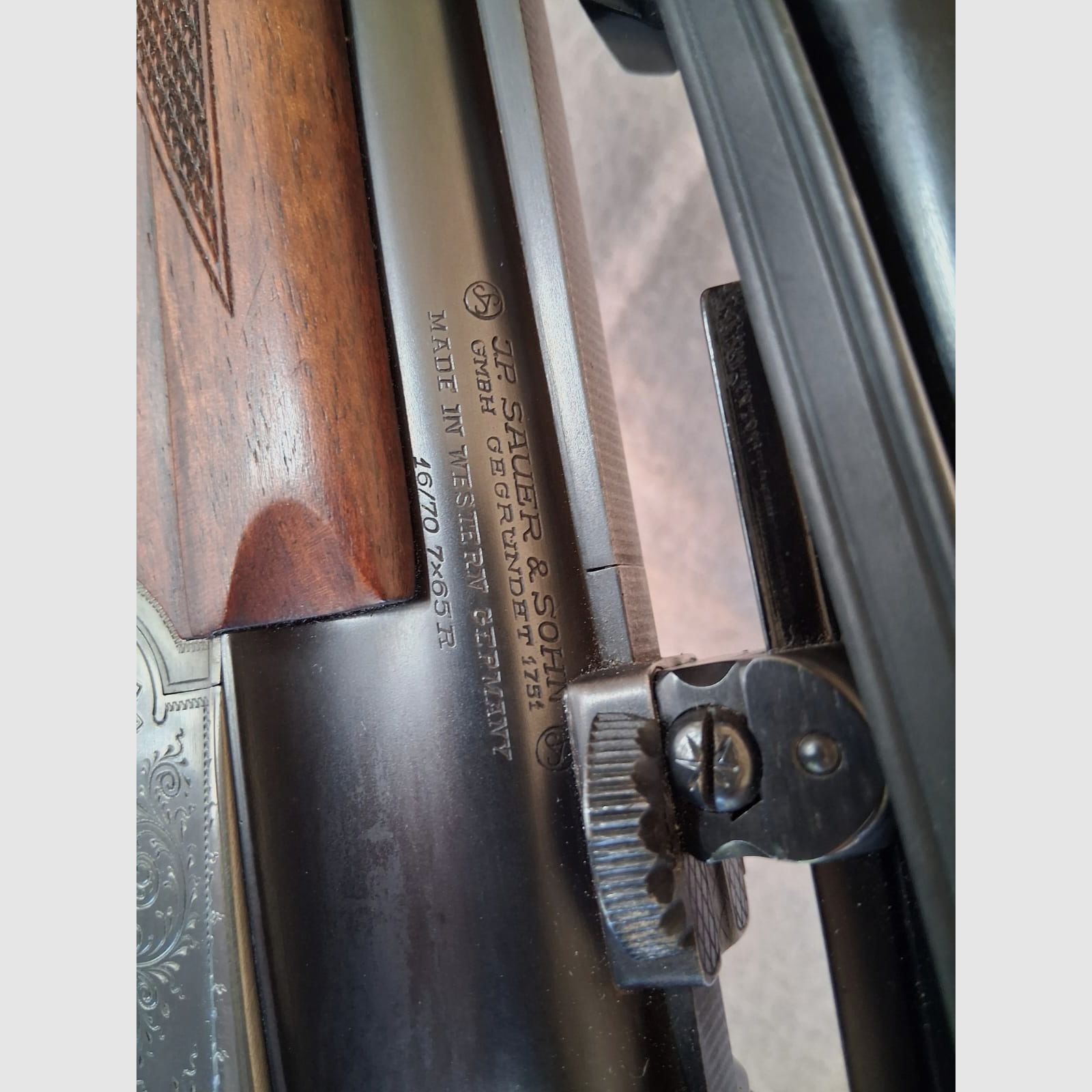 Langwaffe Sauer & Sohn Bockbüchsflinte 16/70 und 7x65R mit Zielfernrohr Zeiss Diavari 1,5-6