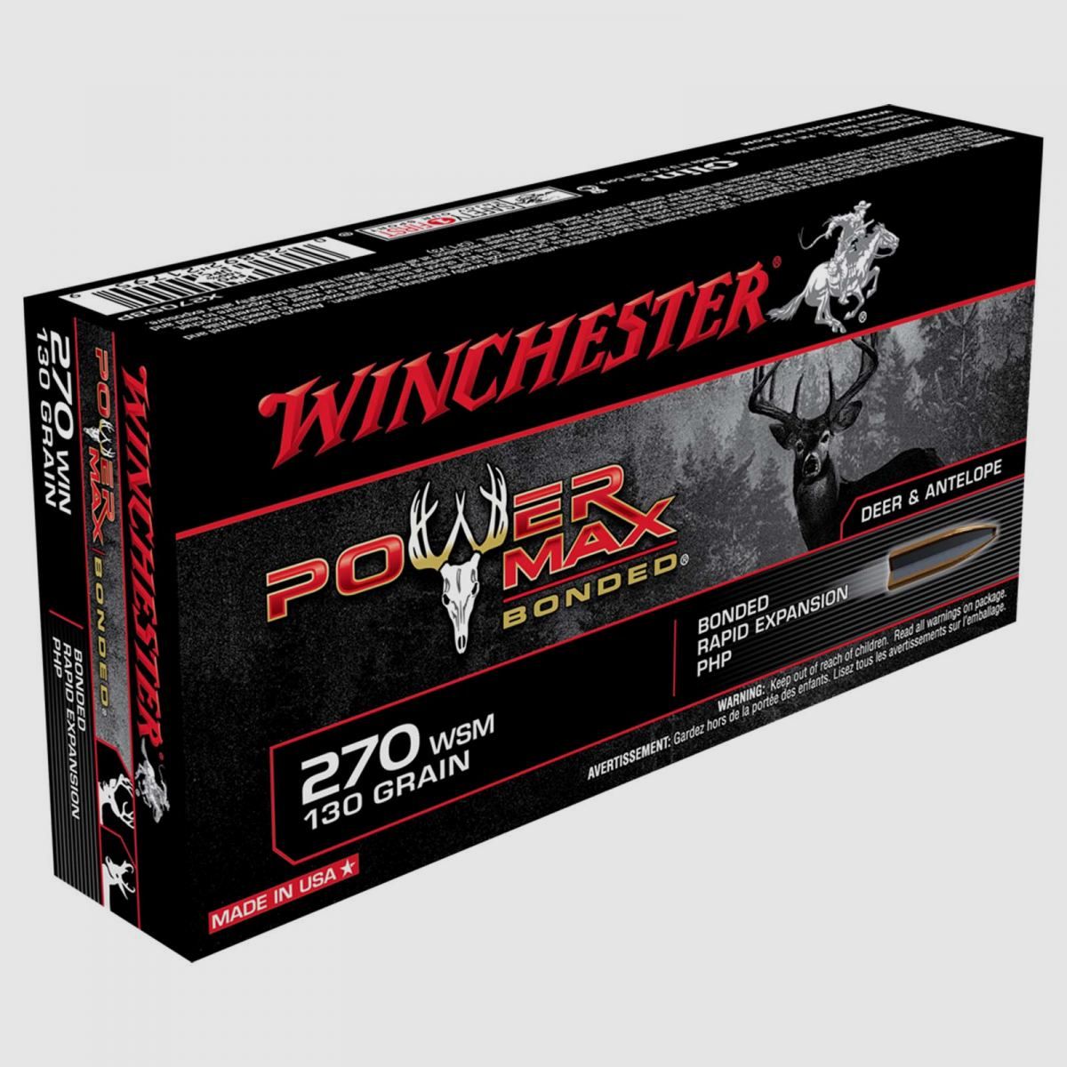 Winchester Power Max Bonded .270 Win. 130GR Bonded Rapid Expansion PHP 20 Patronen
