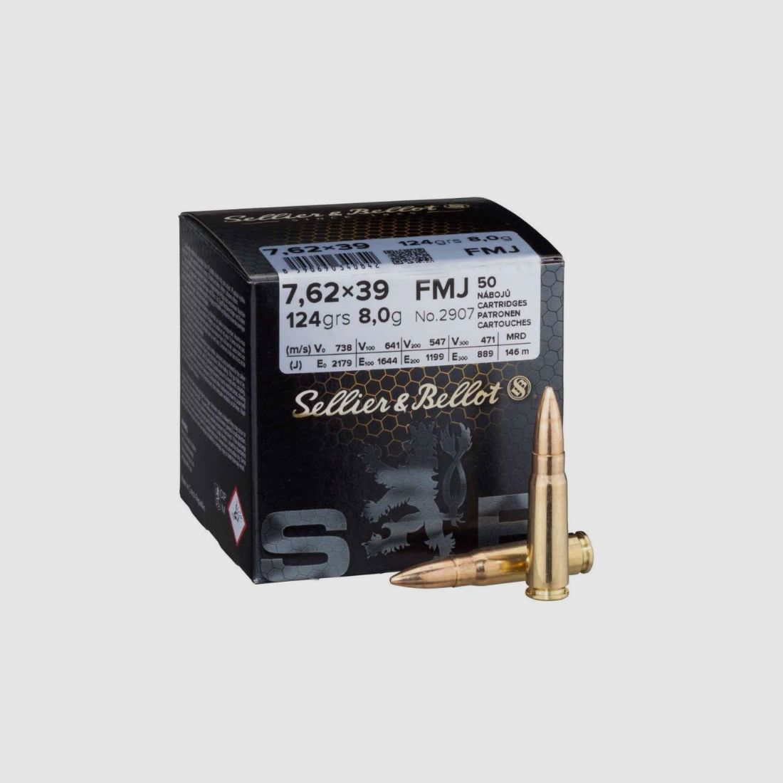 Sellier & Bellot 7.62x39 124gr FMJ Großpackung 50 Stk.