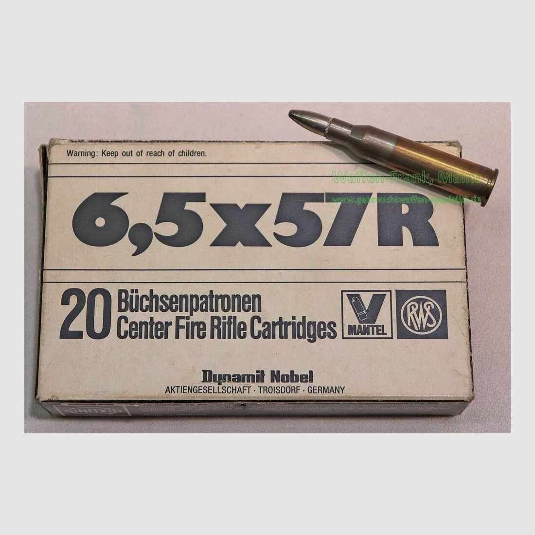 RWS (WZd.Fa.Rottweil) rifle cartridges 6.5x57R/6.0 g VM
