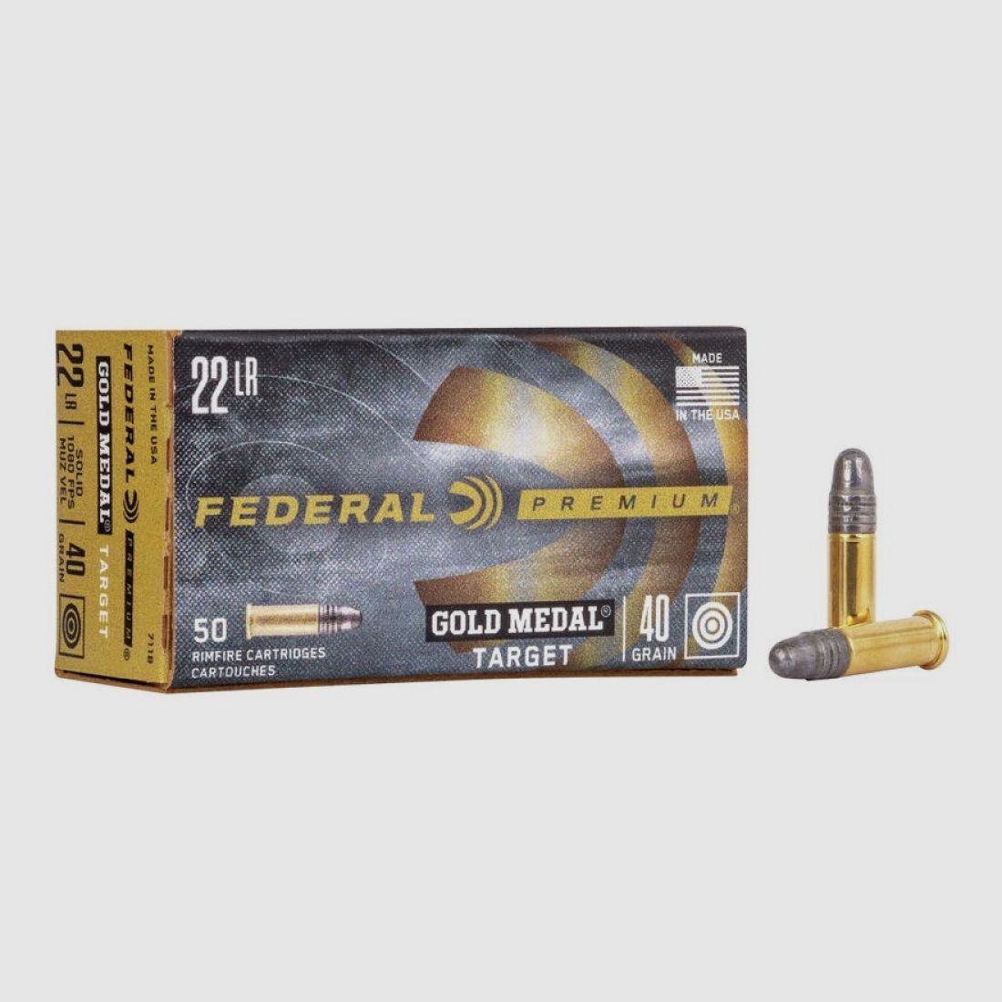 22 long rifle Federal Gold Medal 40 gr LRN VE50