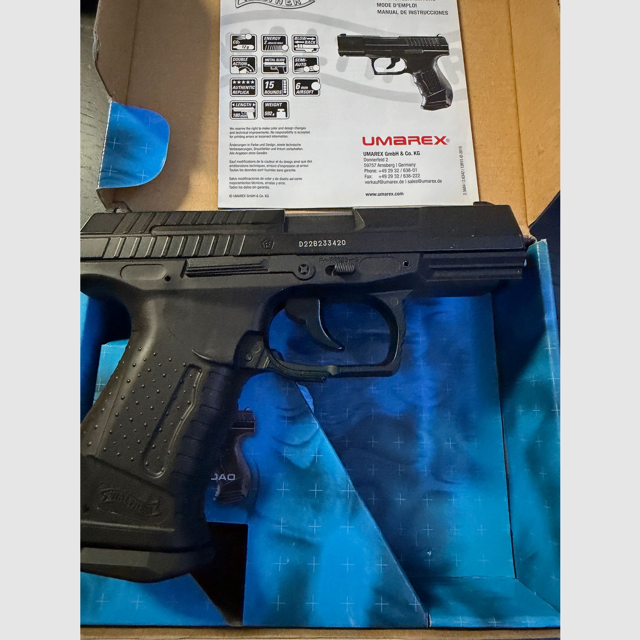 Walther p99 DAO co2 airsoft top Zustand viel Zubehör 