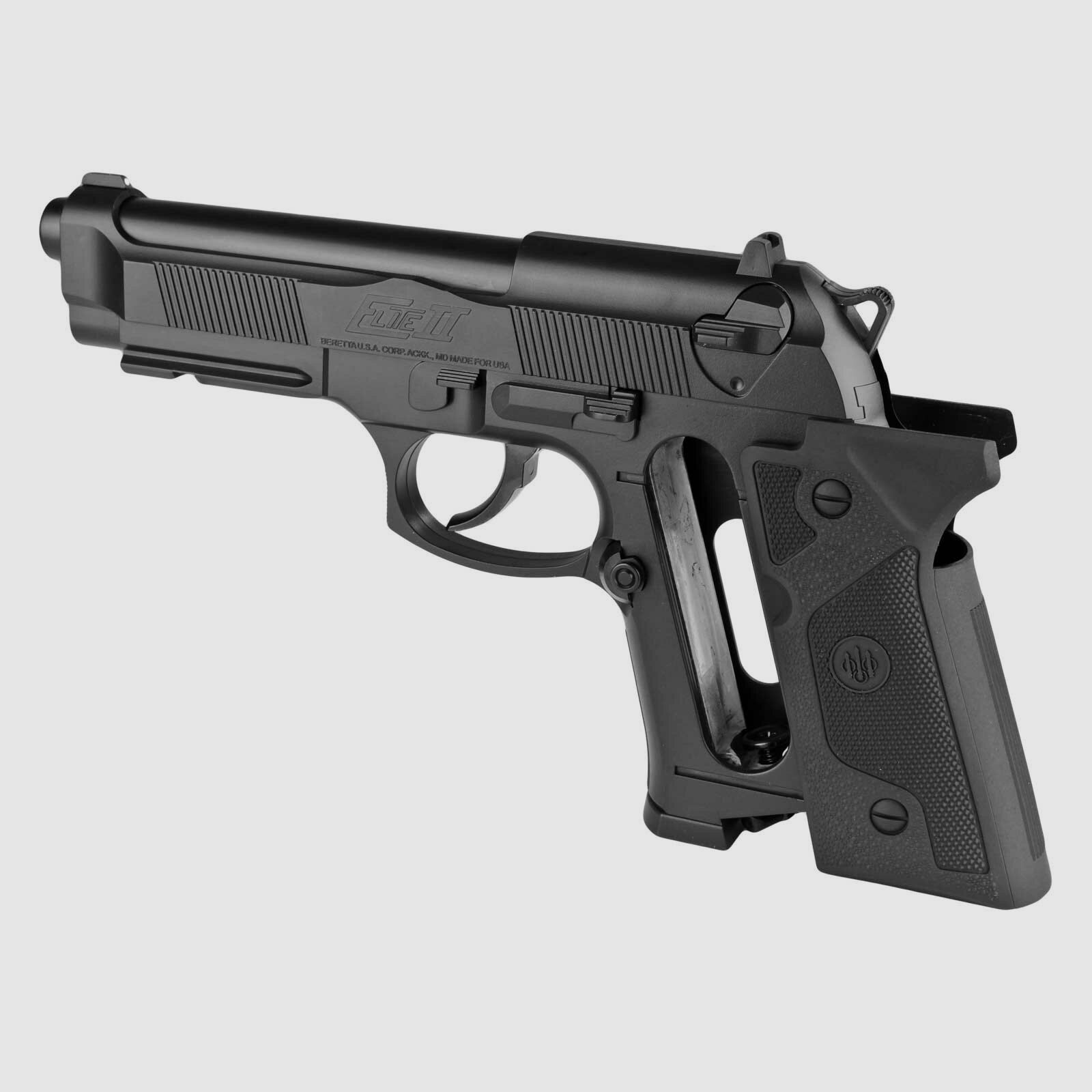 Luftpistolenset Beretta Elite II 4,5 mm BB Co2 (P18) + 10 Co2-Kapseln + 1500 Stahl-BB's 4komma5
