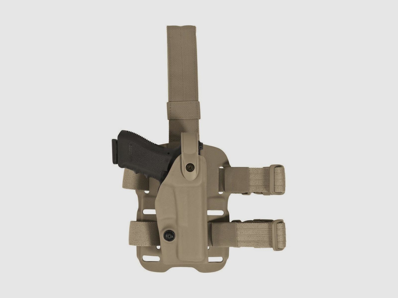 Modulares Oberschenkelholster "VETERAN" mit Sicherheitslevel II Sig Sauer P320 M17 / P250-Coyote TAN-Rechtshänder