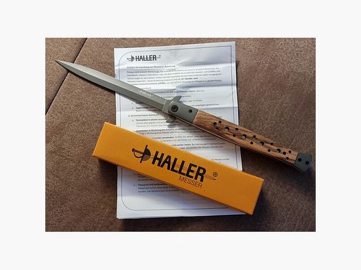 Haller Messer XXL Taschenmesser 33,2cm 420 Stahl Zebraholzgriff