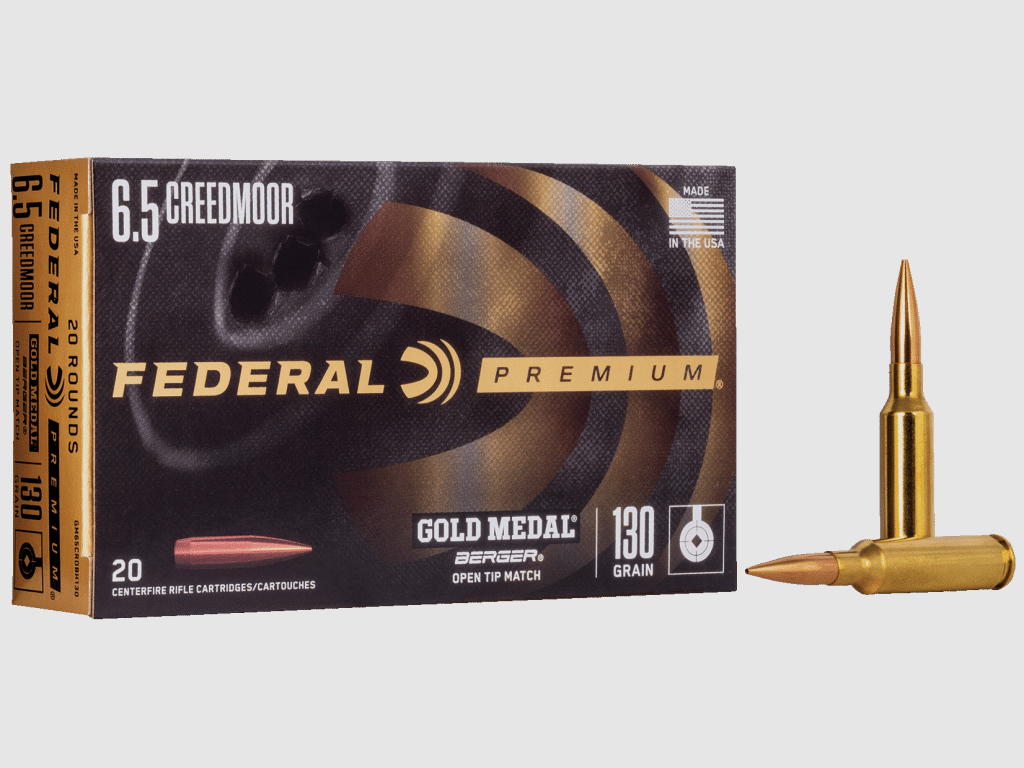 6.5 Creedmoor Federal Gold Medal Berger AR Hybrid OTM Tactical 130grs. – 20 Stk.