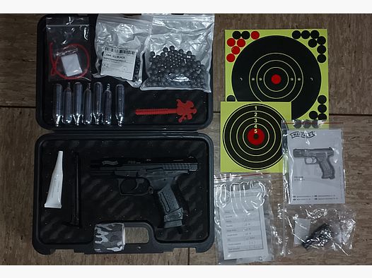 Walther P99 RAM mit Zubehör Laser Koffer Zielscheiben  Rubberballs Polyballs Set 