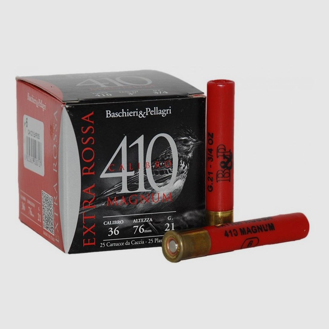 BASCHIERI & P. Patronen Extra Rossa Kal.410 Magnum gr.21 pb.6