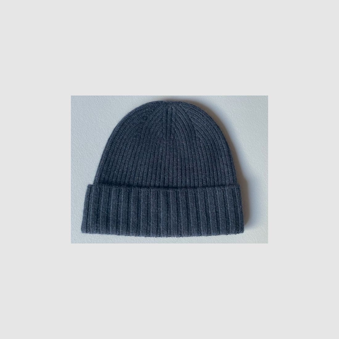 ROSI COLLECTION Berretto in Cashmere a Costine Blu Melange