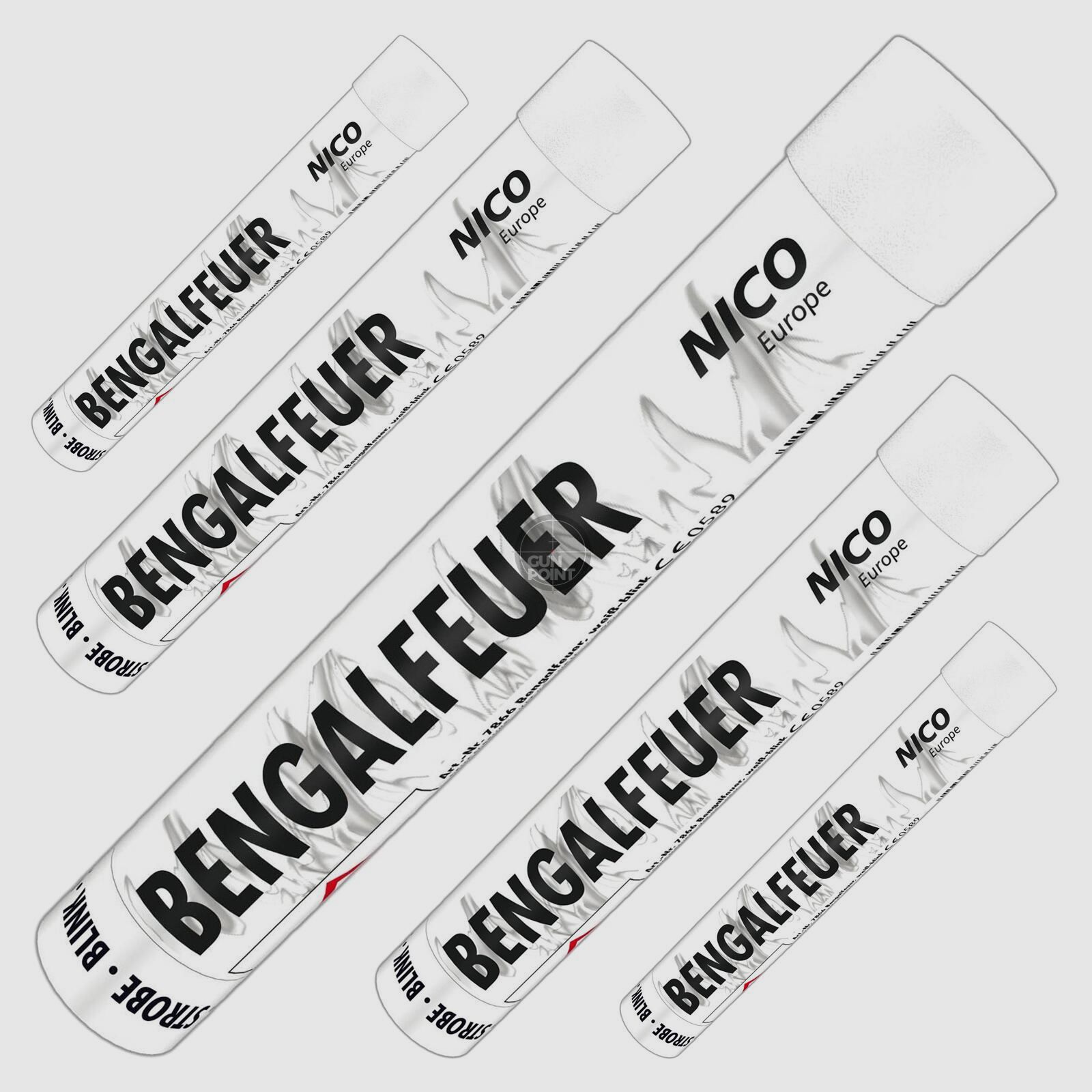 5er SET !!! Nico Pyro Bengalfeuer Wei - blinkend