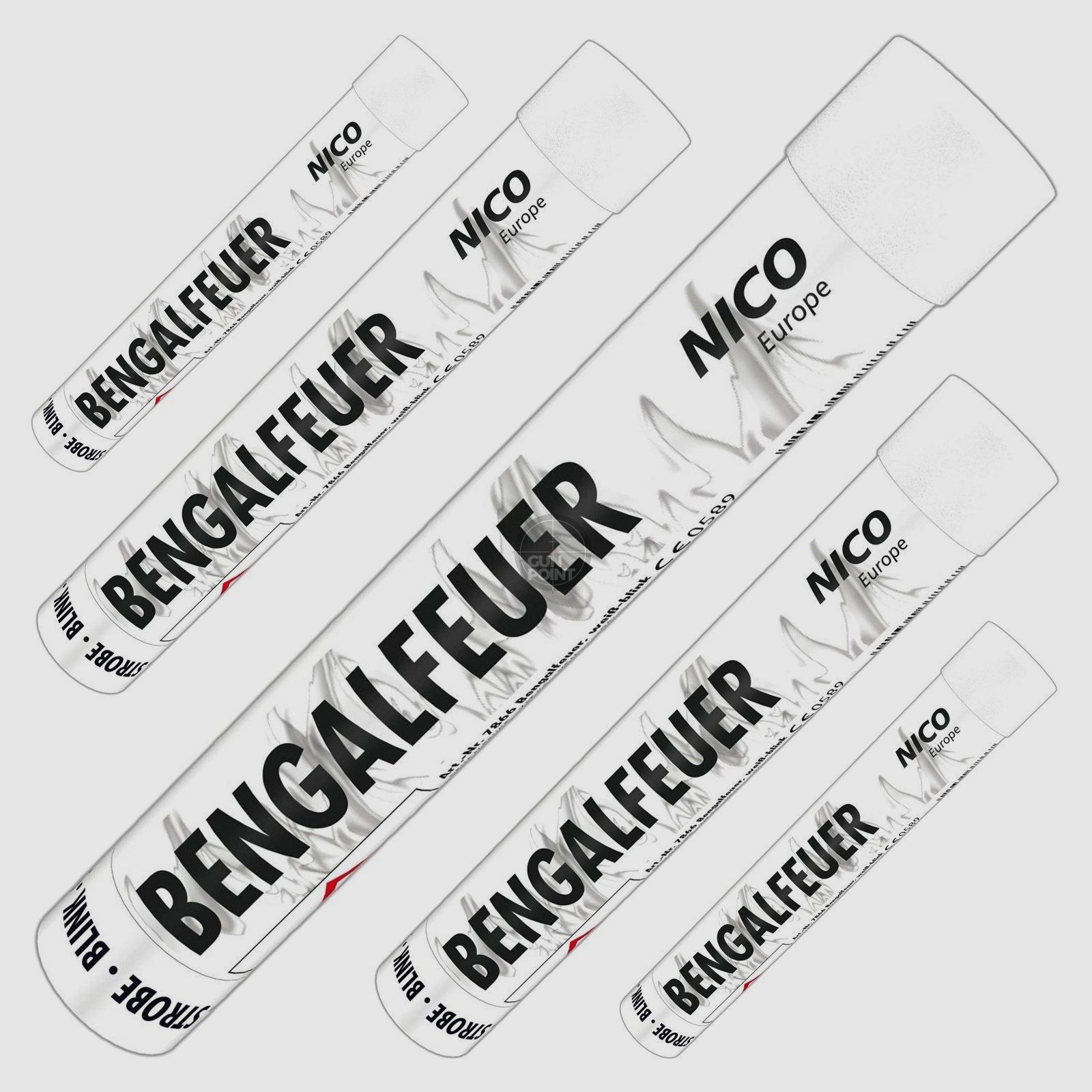 5er SET !!! Nico Pyro Bengalfeuer Wei - blinkend