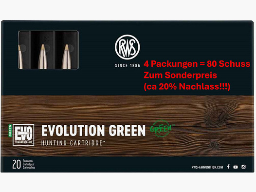 6,5x55 RWS Evolution Green 6,0g / 93gr - 60 Schuss
