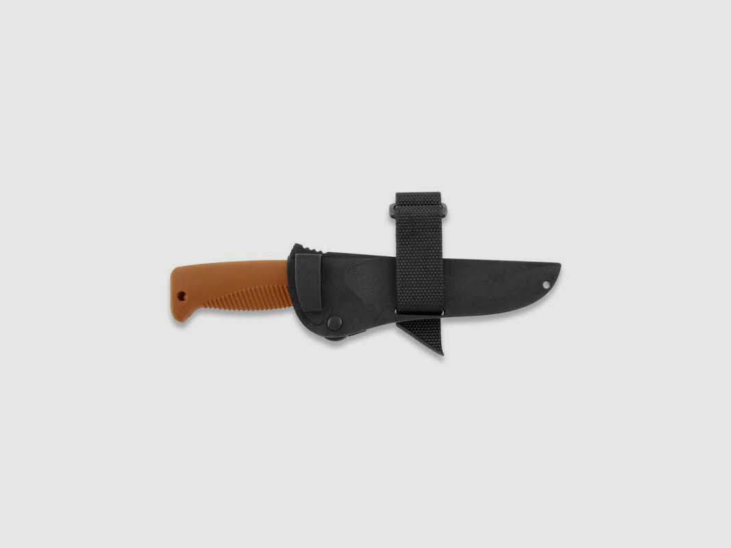 Peltonen Knives M07 Ranger Puukko Sissipuukko FJP133 orangener Griff PTFE Beschichtung Kunststoffscheide schwarz