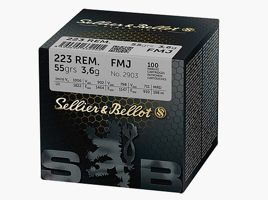 SELLIER & BELLOT - Munition .223 Rem. Full metal jacket BT 3,6g/55grs.