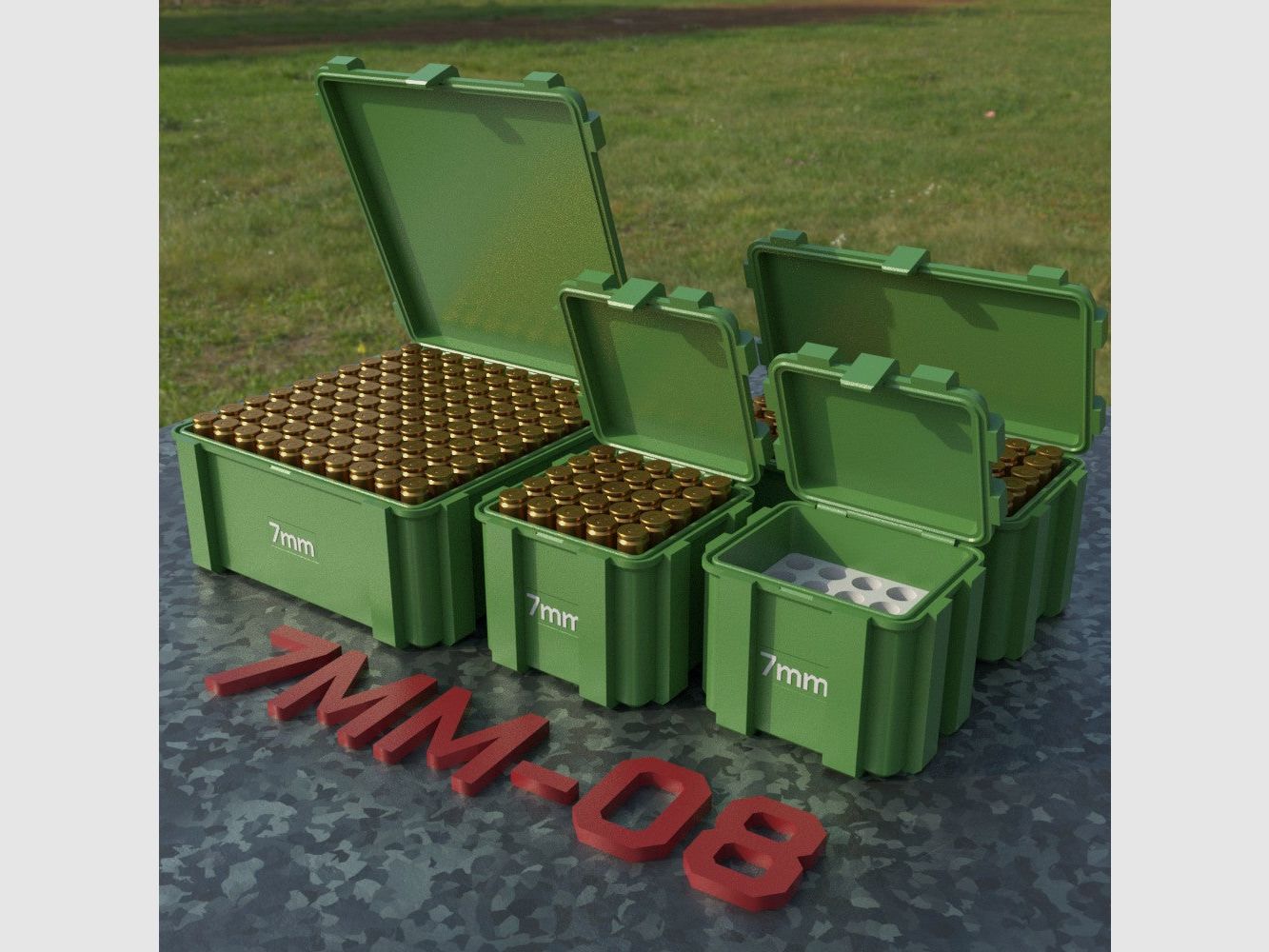 Filamelt Munitionsbox / Ammo Box 7mm-08 REM – Patronenbox ‘Klappdeckel’ – 20 / 25 / 50 / 100 Runden