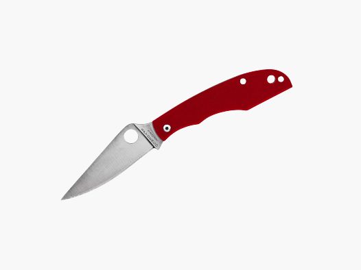Spyderco Grasshopper G10 Red PlainEdge Slipjoint-Messer