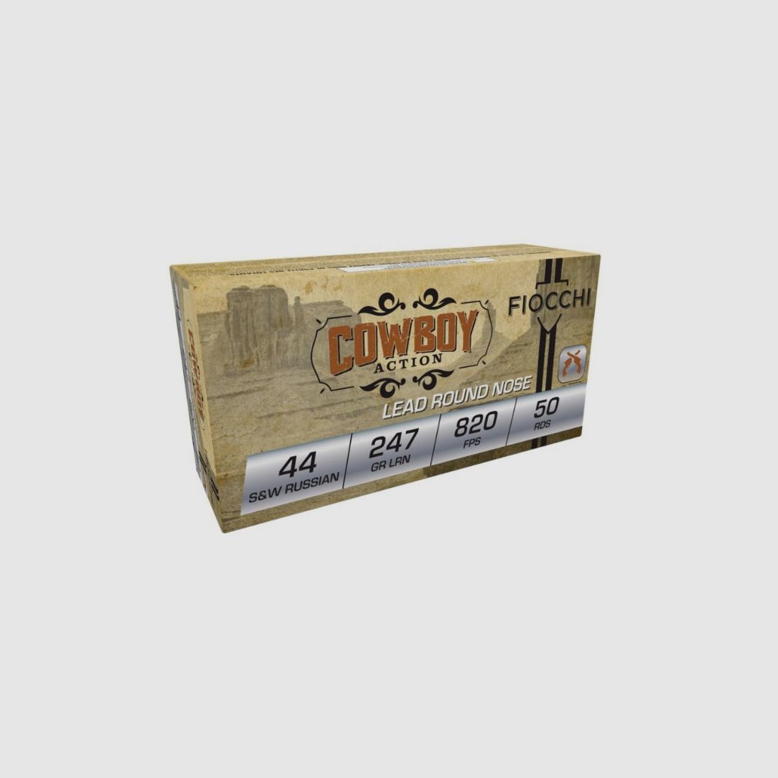 BOX MIT 50 PATRONEN FIOCCHI CAL.44RUSSIAN LRN 247GRS - KATEGORIE B, Bild 1 von 2