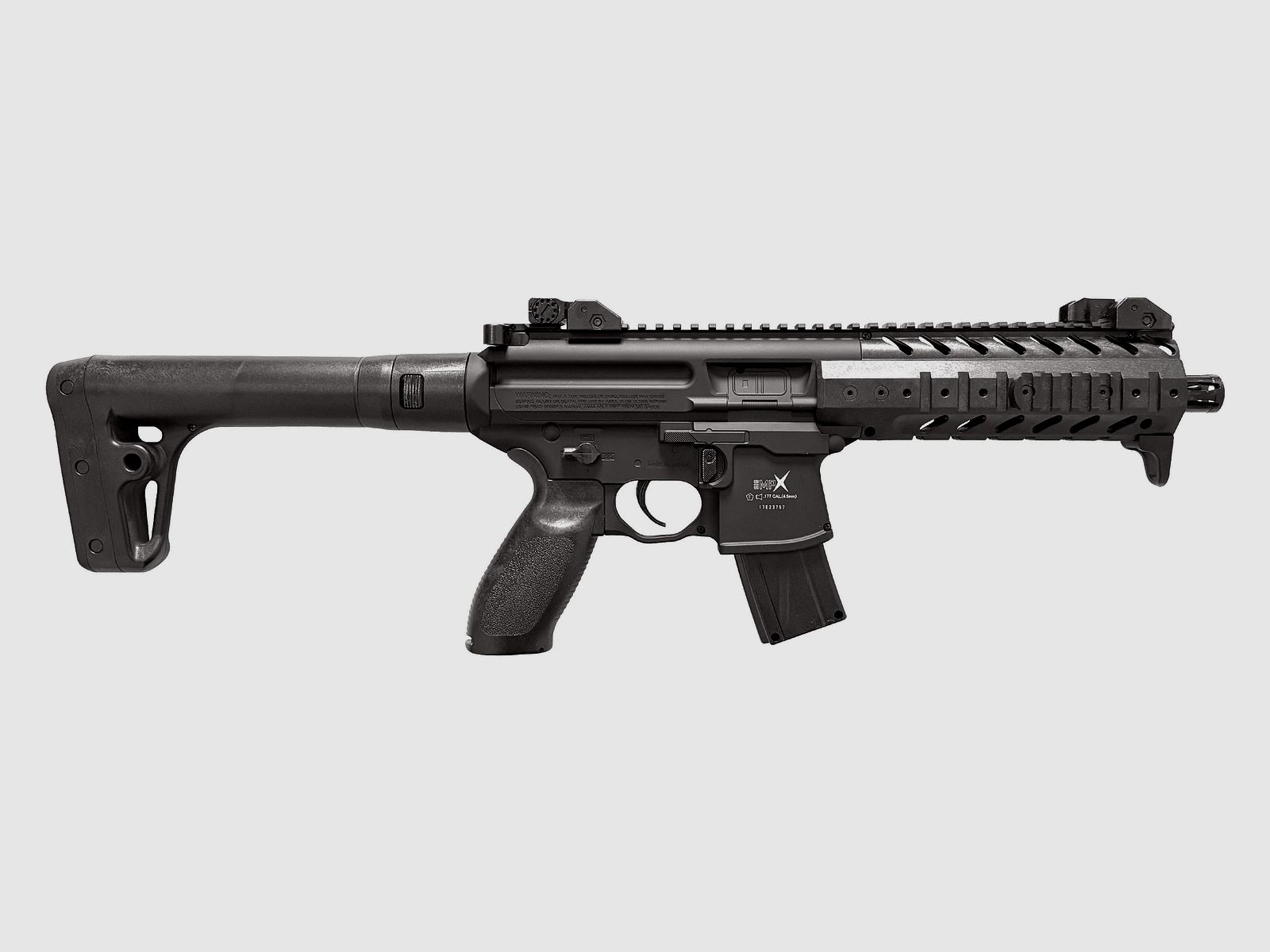 Fusil à air comprimé CO2 Sig Sauer MPX 4,5 mm Diabolo noir - 2 chargeurs - capsule CO2 - 400 billes - Comme neuf