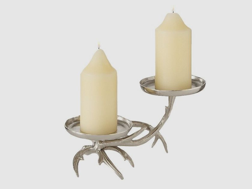 Dekoracja Lovergreen Motyw Aluminiowy Świecznik Róg Jelenia na 2 Świece na różnych wysokościach