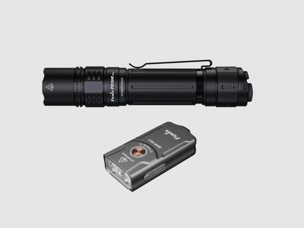 Ensemble de lampes torches LED FENIX PD36R PRO et E03R V2.0 SZA, image 1 sur 4