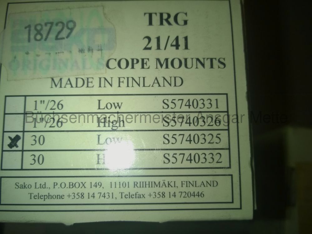 Sako TRG 30mm rings 21/41